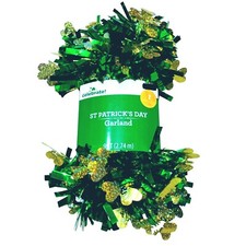 Way to Celebrate St. Patrick's Day Irish Shamrocks Tinsel Garland 9 Foot Strand