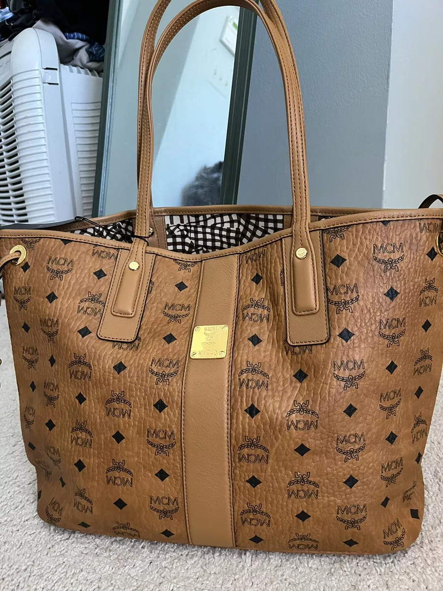 Mcm Medium Liz Reversible Shopper Cognac Brown