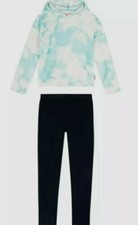 SALE - BCBG Girls Youth 2-piece Plush Set, - BLUE WHITE tie dye