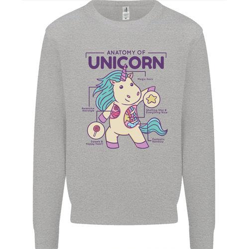 Anatomy of a Unicorn Funny Fantasy Kids Sweatshirt Jumper - Picture 20 of 87