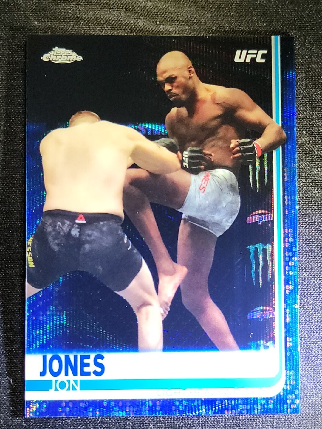 2019 Jon Jones UFC Topps Chrome BLUE PARRALLEL REFRACTOR SP # /75