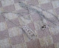 NEW 14kt WHITE GOLD 1/3 CARAT NATURAL MINED DIAMOND PENDANT NECKLACE 18 inches 