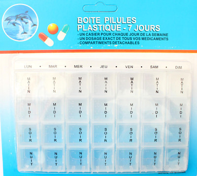 Lot De 24 Piliers Semainiers - Boîte à Pilules 7 Jours Détachable, Multicolore - Neuf