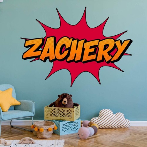 Comic Book Name Personalized Wall Decal Superhero Sticker Kids Room VWAQ - GN37 - 第 11/52 張圖片