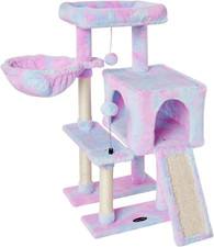 Rainbow Cute Cat Tree Tower for Indoor Cats Condo with Sisal Scratching Posts Ju