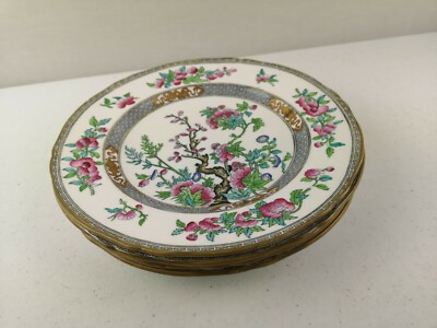 4 ANCIENNES ASSIETTES Plates Sarreguemines Modèle Jeannette Decor Bleu