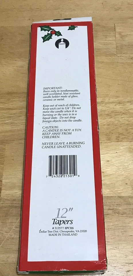 "Caja de 4 velas vintage nuevas en caja cónicas verdes de 12"" envueltas en Navidad" Foto 3 de 4