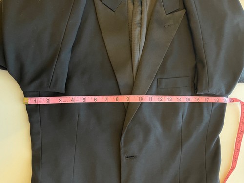 CALVIN KLEIN black blazer 100% wool satin lapel poly lining size 36R - Picture 8 of 15