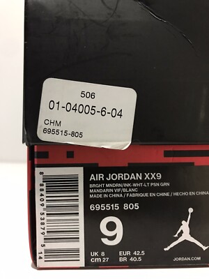 Air Jordan XX9 Hare Multi/Color 695515-805 Sz 9 | eBay