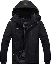 Wantdo Men's Mountain Waterproof Ski Jacket Windproof Rain Jacket Winter Warm Ho