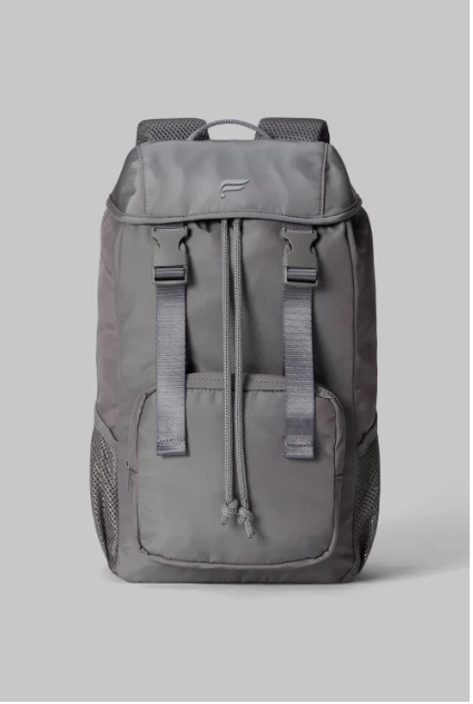 Fabletics The Cargo Backpack Gunmetal Grey Shine Unisex One Size NWT