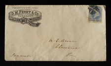 1880s? POSTAL HISTORY SEEDS D. M. Ferry & Co. Seedsmen Growers Belt Detroit MI