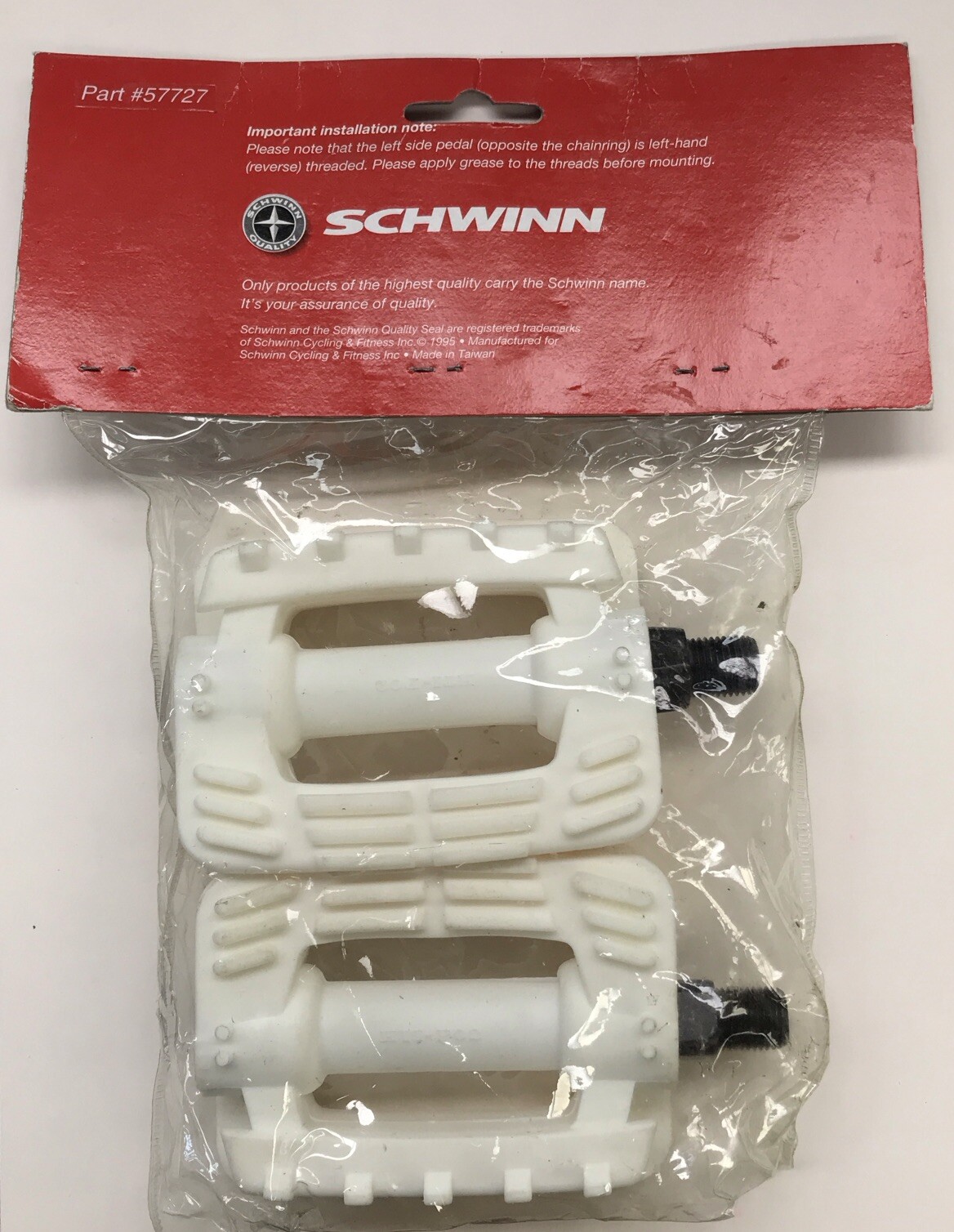 NOS Schwinn Youth Bicycle Pedal - White