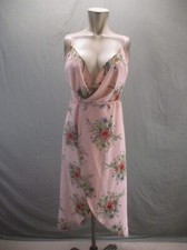 TOPSHOP Size 2 Womens Floral Open Back Lightweight Midi Wrap Cami Dress 825