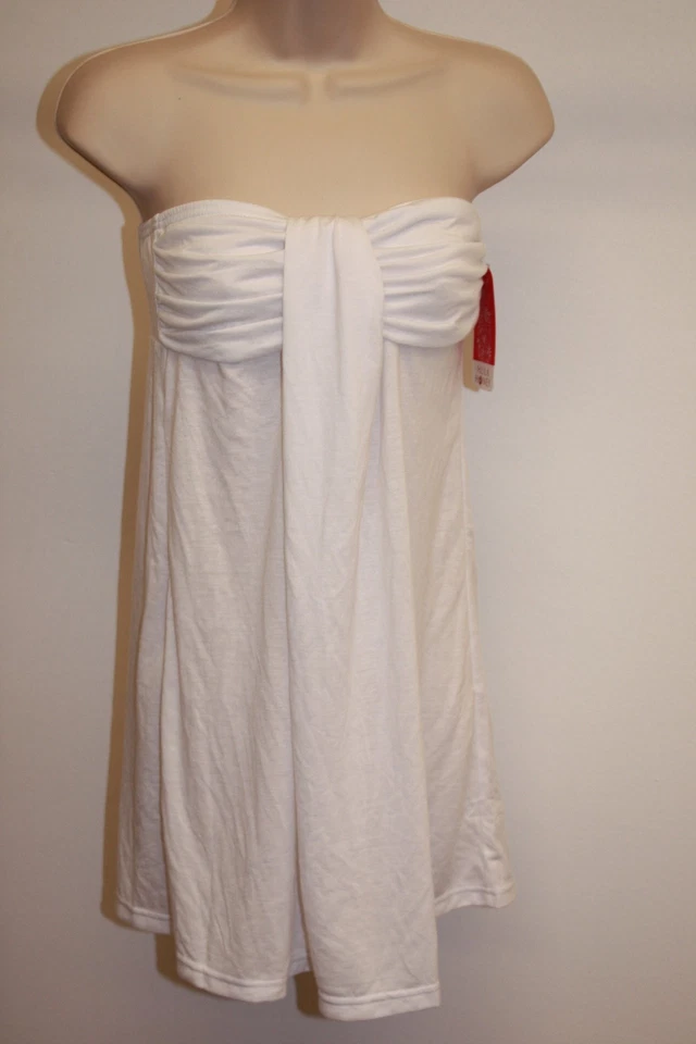 NUEVO CON ETIQUETAS Hula Honey Bikini Traje de Baño Vestido de Cubrimiento Sin Tirantes Bandeau Blanco Foto 3 de 4