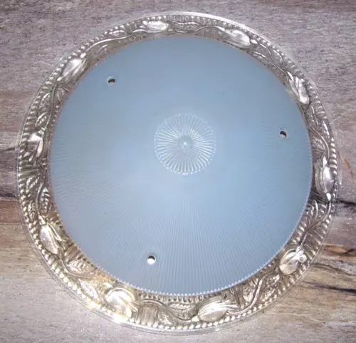 Vintage 3 Chain 10.25 in. Ceiling Light Glass Shade Only Blue