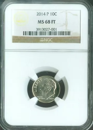 2014 P ROOSEVELT DIME NGC MS68 FT RARE QUALITY✔️