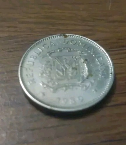 1989 Dominican Republic Cinco Centavos - Picture 2 of 2