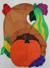 Fall Welcome Halloween Flag Pumpkin Cornucopia Banner Thanksgiving 27" x 40"