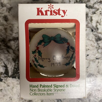 Kristy Hand Painted 1979 Merry Christmas Ornament  Signed Night Before Christmas
