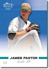 JAMES PAXTON 2012 Rize Rookie Emerald BLUE Blank Back RC 1/1