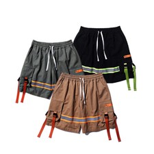 Pantaloni Cargo Combat Uomo Riflettenti Con Strisce Intrecciate Tasche Grandi
