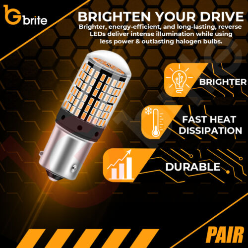 2X BAU15S 144SMD Amber LED Canbus Turn Signal Indicator Light Bulbs 12V UK STOCK - Picture 6 of 9