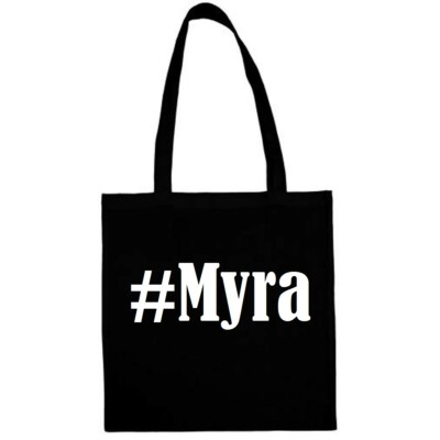 Tasche Beutel Baumwolltasche #Myra Hashtag Einkaufstasche Schulbeutel Turnbeutel