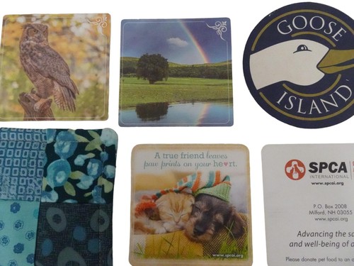 Mixed Lot 100 Drink Coasters Animals Ban Fracking Home Of The Free VFW Veterans - Picture 10 of 17