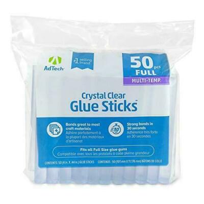 AdTech 14ZIP50 Crystal Clear Full Size Multi Temp Glue Gun Sticks - 50 Pack