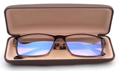 #ad Blue Ray Blocking Reading Glasses for Men Large Rectangular Frame w Hard case $14.95