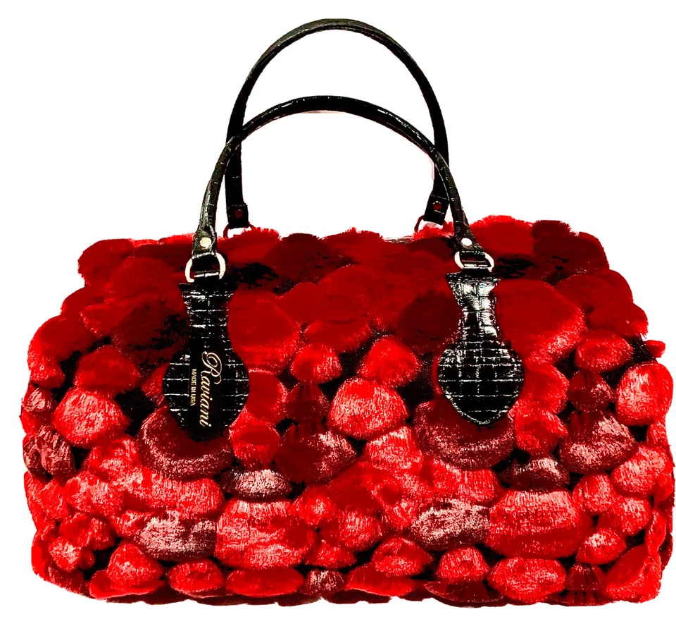 🐶885 Equipaje de piel sintética para pasar la noche - Rojo Foto 2 de 4