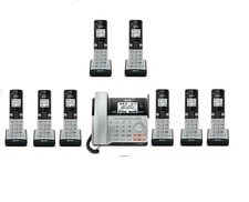 AT&T 2 Line Cordless Intercom Paging Dual Conference Phone System w 9 Handsets