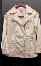 Chico's Womens Animal Print Zip Front Jacket Sz 0 Mid Length