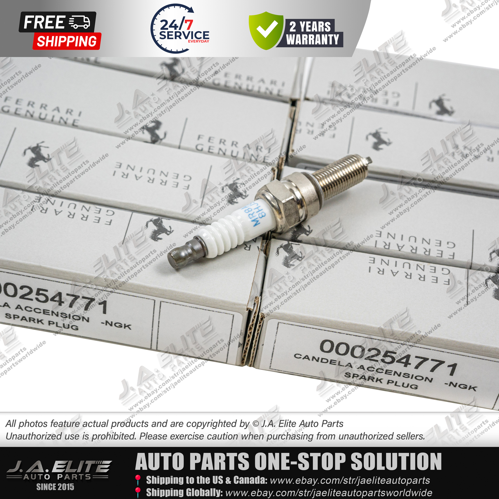 8pcs Genuine Ferrari Spark Plug for Ferrari 458, OEM:254771