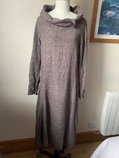 Grizas Silk Cotton Cowl Neck Dress Lagenlook Boho Soft Stretchy  Medium