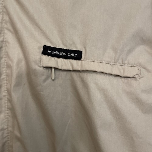 Members Only Racer Type Jacket Rainbow label Hooded Size 42 Vintage Beige ￼ - Picture 2 of 11