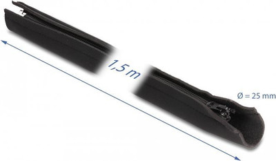 Delock Neopren Flexkabeldurchführung mit Reißverschluss 1,5m x 100mm schwarz