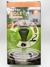 Motor Mole Repellent Screw Solar Powered Outdoor Snake Moles Deterrent 4 Pack