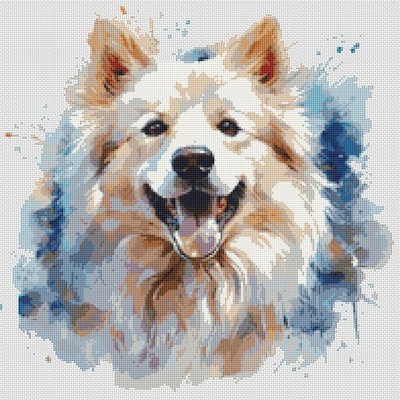 Deutscher Schäferhund Welpe Hund zeitgenössisches Kunstwerk groß original Kreuzstich