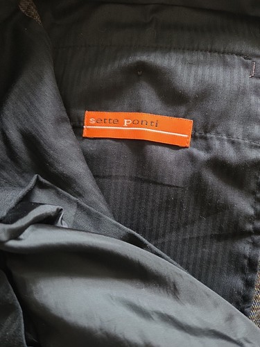 Pantalones de vestir para hombre Sette Ponte marrón borgoña con puños talla 38x32 - Imagen 7 de 9