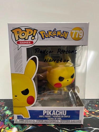 JSA Signed Rodger Parsons Funko Pop! Pokémon - Angry Pikachu #779