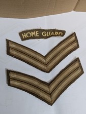 British Corporal Rank Cloth Badges And Home Guard Badge. Please Read