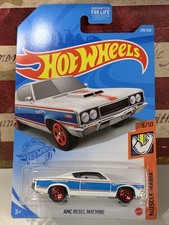 Hot Wheels Amc Rebel Machine. 2021 Muscle Mania White Blue On Card