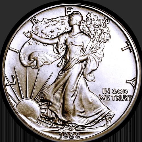 1988  AMERICAN SILVER EAGLE  1  OZ.  PURE FINE SILVER BULLION COIN  999  BU-UNC