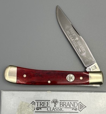 1994 Boker Tree Brand 2526 red single blade trapper hunter pocket knife w/ box