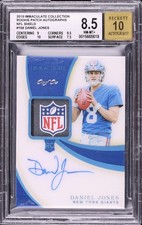 Daniel Jones 2019 Panini Immaculate #104 NFL Logo Shield Rookie Patch Auto 1/1