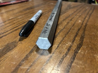 3/4'' x 12'' long,  300 series,  Stainless Steel Hex Bar