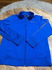 Under Armour Boys Track Jacket Blue Size Youth large Full Zip Kids