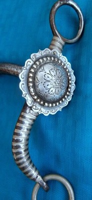 Scalloped Silver Brass Concho Sweet Iron Mouth Argentine Snaffle Horse Bit